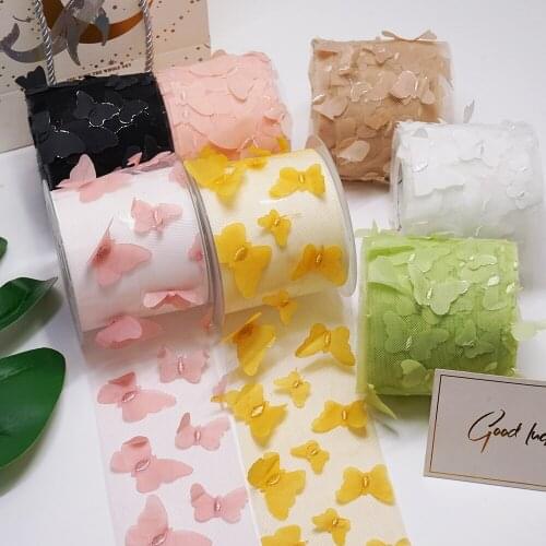 75mm 25Yard Golden Dotted Tulle Glitter Ribbon Organza Mesh Fabric Belt DIY Craft Accessories Hair Clip Bow Cake Topper Supplies