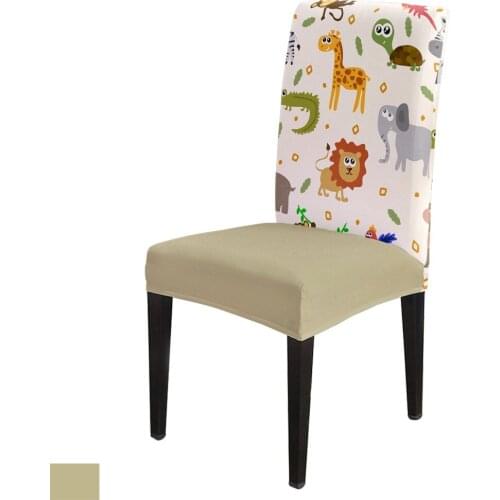 Africa Indian Elephant Spandex Elastic Dining Chair Slipcover Removable Kitchen Seat Case Stretch Chair Cover for Banquet