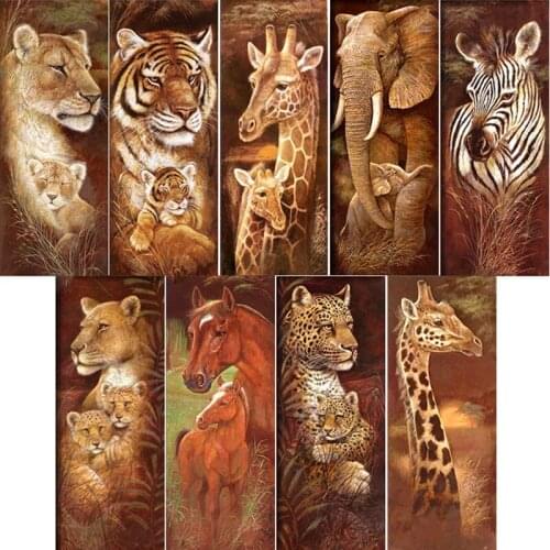 5D Diamond Painting Animals Horse Diamond Mosaic Tiger Lion DIY Full Round Diamond Embroidery Cross Stitch Rhinestone Art