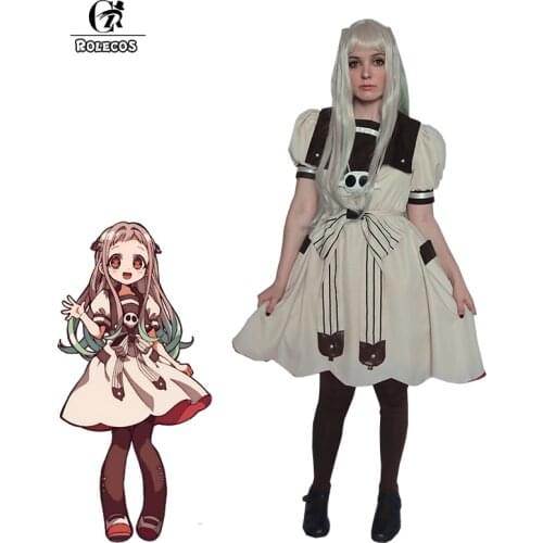 ROLECOS Anime Toilet-bound Hanako-kun Cosplay Costume Yashiro Nene Lolita Dress Jibaku Shounen Hanako-kun Cos Women Dress Sock