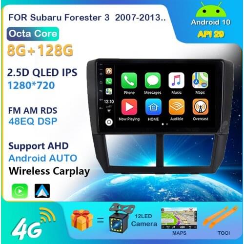 2.5D 1Din 9"Car Radio GPS Multimedia Player Android auto For Subaru Forester 2008-2012 4G+64G Octa Core Navigation Fast Boot