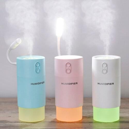 Car air freshener Snowflake Humidifier 3 in 1 Ultrasonic Air Purifier USB Fan Portable With LED Light Office Home Mist Maker