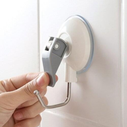 BalleenShiny Bathroom Kitchen Heavy Suction Cup Hook Spring Pull Rod Vacuum Hook Home Kitchenware Plastic Bag Storage Gadgets