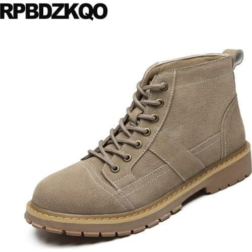 Combat autumn male mens winter boots warm designer 2018 british style short lace up military booties fur lined army fall shoes