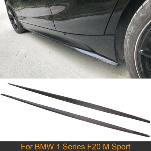 Car Body Kits Side Skirts for BMW 1 Series F20 M Sport 120i 2015-2018 Door Bumper Side Skirts Extention Lip Carbon Fiber FRP