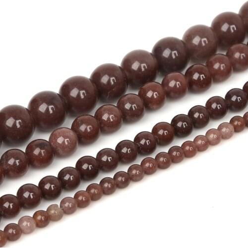 Natural Stone Beads 4mm 6mm 8mm 10mm Round Strawberry Crystal Beads Loose Beads For Jewelry Making DIY Necklace Bracelet