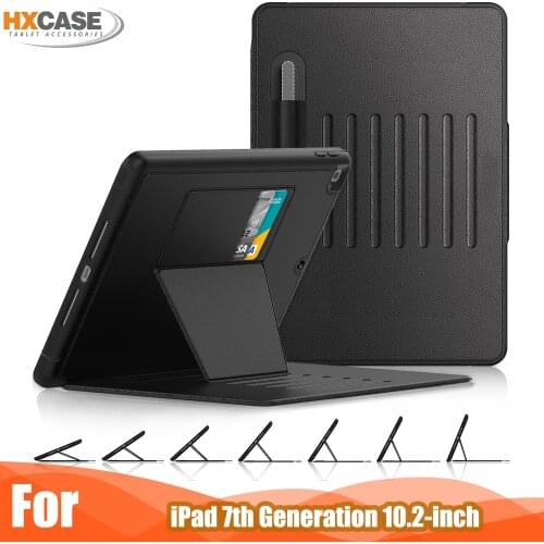 Funda ipad 2020 8 generacion leather tri-fold cover with adjustable kickstand for ipad 7th generation 10.2 case