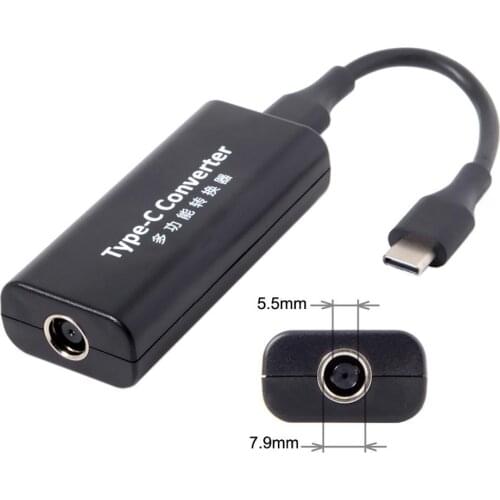 DC 7.9*5.5mm & 4.5*3.0mm & 7.4*5.0mm Jack Input to USB-C Type-C Converter Power Plug Charge Cable 45w