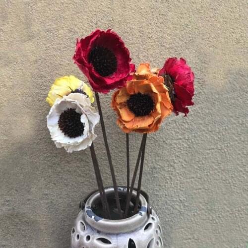 Length50CM/6CM Head,Handmade Corn Poppy Branch,Dried Natural Flowers Papaver Rhoeas For Farmhouse Home Decor,Wedding Decoration