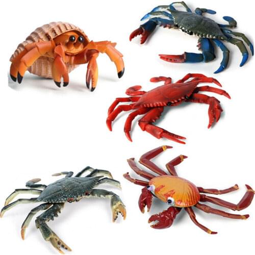 Crab Animals Model Action Figure Collection PVC Lovely Toy Kids Gift Home Decor Simulation Sea Life Action Figures