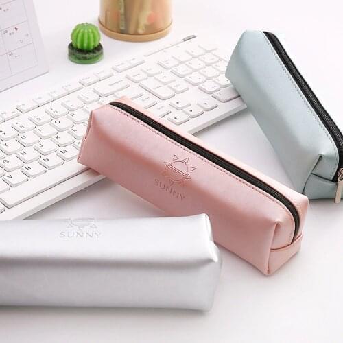 1 Pcs Kawaii Pencil Case Unicorn Canvas Big Zipper Estuches School Pencil Box Pencilcase Pencil Bag School Supplies Stationery