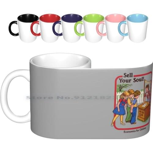 Sell Your Soul Ceramic Mugs Coffee Cups Milk Tea Mug Vintage Retro Humor Black Magic Kids Book Childrens Books Funny Economics