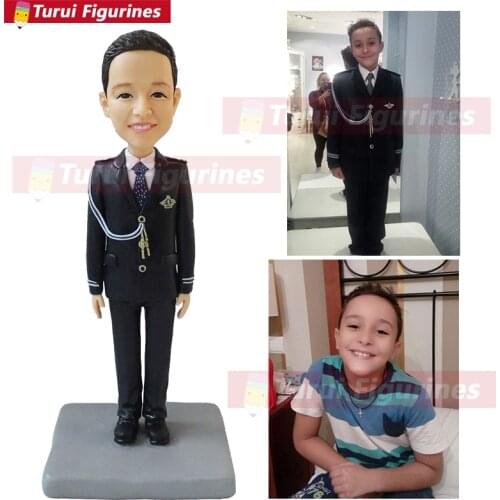Hobby collectible figurine gift for boy kids real person face figura like precious moment custom bobblehead handmade in china
