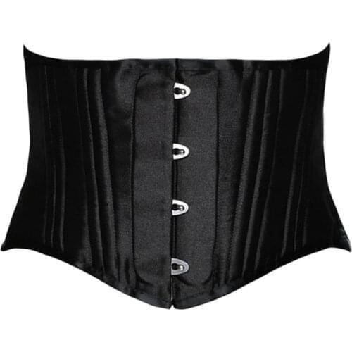 Underbust Corset Waist Slimming Steampunk Lace-up Corset Plus Size Short Bustier Women Body shapers Gothic Black White Belt