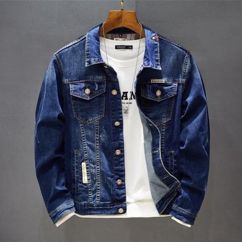 Fashion Trend Mens Cotton Jacket Denim Clothing Spring and Autumn Homme Casual Bomber Jean Jackets Slim Fit Cowboy Overcoat Man