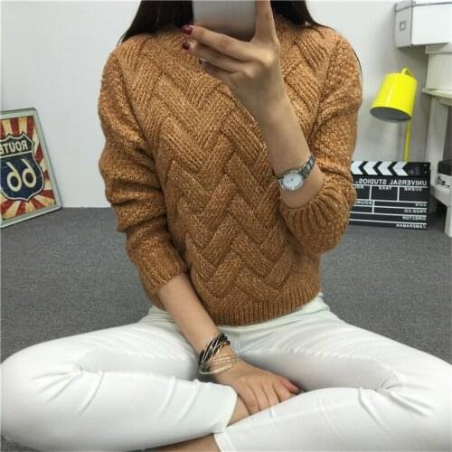 YUIYE hot brand female cardigan sweater for thick and straight needle plaid weave sweater for women autumn winter ladys sweater
