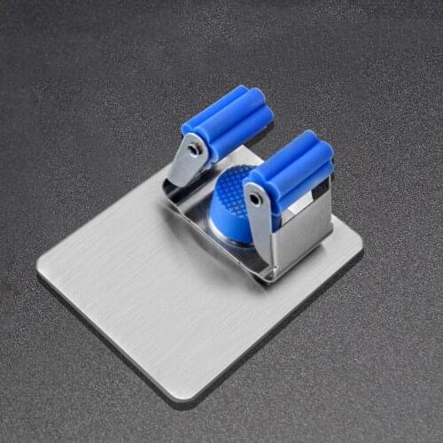 Stainless steel multifunctional mop clamp punch non-trace household spring loaded free magic mop clamp hook