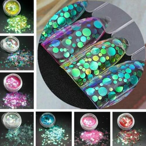 Fashion 12 Color Round Ultrathin Sequins Nail Polish Purple Long-Lasting Nail Polish Girl Cute DIY Nail Art Decoration Tool