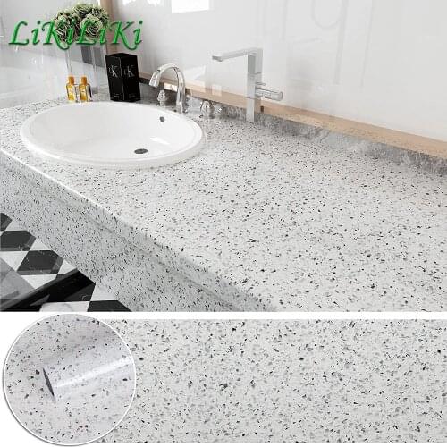 Marble Wall Sticker Kitchen Countertops Waterproof Granite Wallpaper Bathroom Tile Self-Adhesive Decorative Film Room Decoration