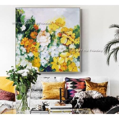 The Colorful Flower Yellow Plant Modern Home Decor Abstract Wall Art Painting Frameless Nordic Living Room Decoration Picture