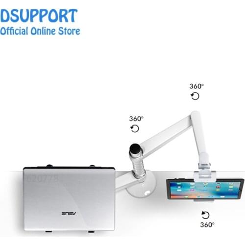 OA-9X Lazy Tablet Laptop Stand Adjustable Height Rotatable Holder for Notebook within 10-16 inch and Tablet PC 7-10 inch