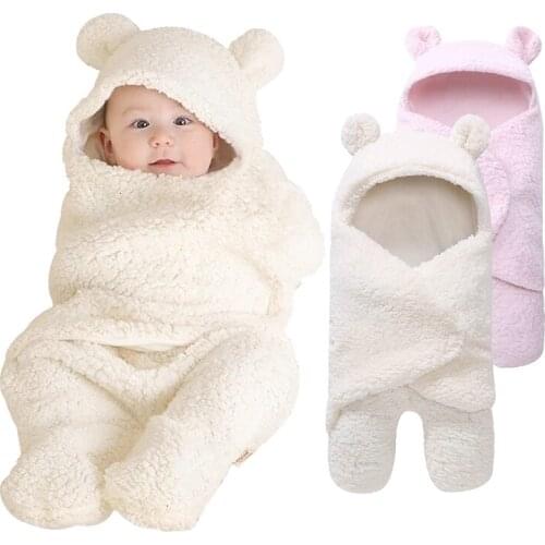 Cute Bear Shape Baby Blankets Newborn Infant Swaddle Blanket Baby Sleeping Bag Wrap Photography Prop For Baby Blanket Winter