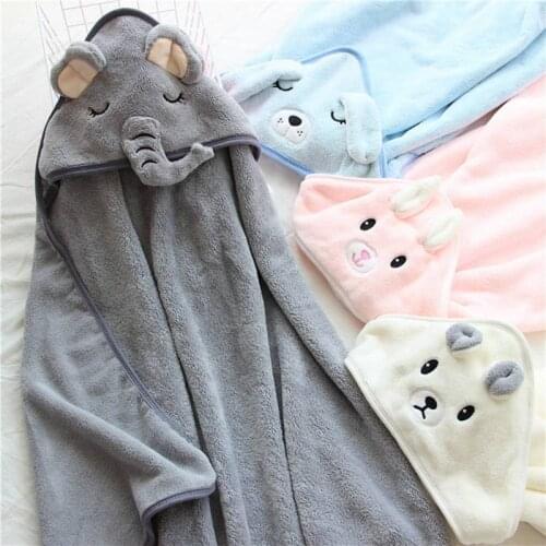 Newborn Baby Blanket Children Towel Baby Bathrobe Cute Animal Cartoon Baby Blanket Kids Hooded Bathrobe Infant Baby Bath Towels