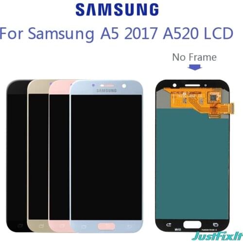 ORIGINAL Super AMOLED LCD for SAMSUNG Galaxy A5 2017 A520 A520F SM-A520F LCD Display Touch Screen Digitizer 5.2" Replacement