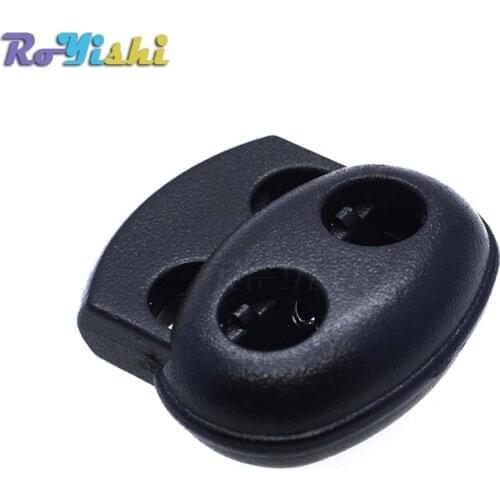 1000pcs/pack Plastic Cord Lock Stopper Toggle Clip Black 17.5mm*19mm*5.6mm