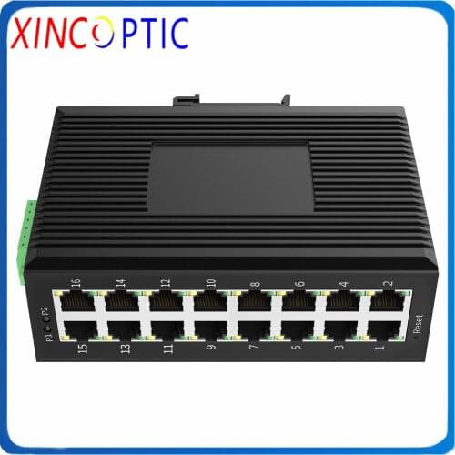 16*10/100Base-T or 16*10/100/1000Base-T Industrial Switch,IP40 Industrial Ethernet Switch Gigabit 16Port RJ45 Mini PoE Switch