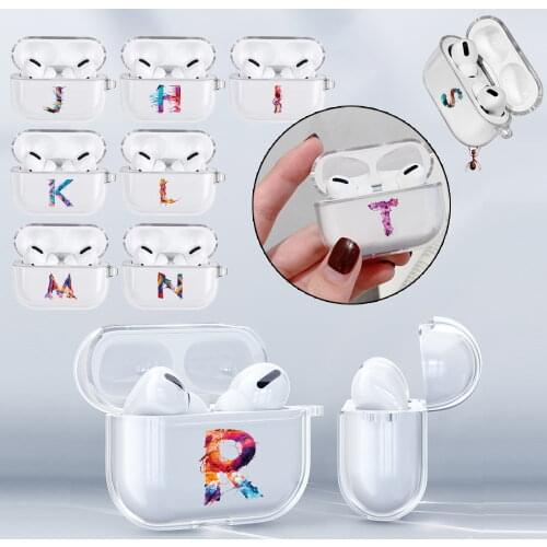 Transparent Cover for Apple AirPods Pro Painting Letter Earphone Case Lightweight Anti-fall Soft Silicone Protective Case