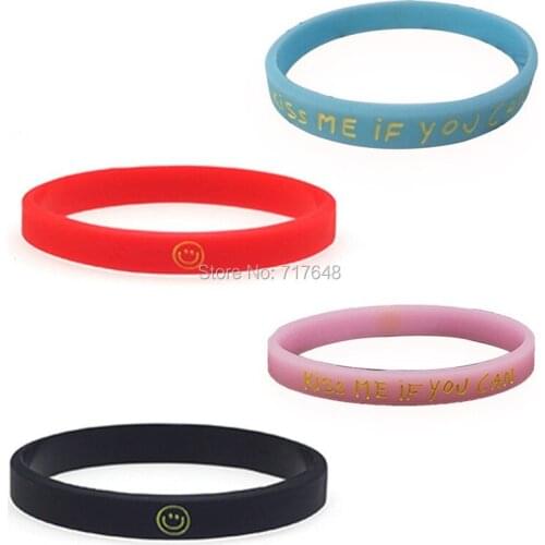 100pcs Kiss Me If You Can wristband silicone bracelets free shipping by epacket A