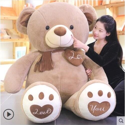 Cute Fursuit Plush Toy Scarf Bear Couple Gift Love Bear Plush Doll Semi-finished Leather Shell Without Stuffing Plush Bear