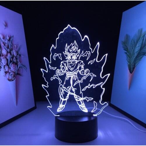 Anime Figure 3D LED Night Light Martial Artist Lamp for Birthday Gift Room Bedside Nightlight Manga Bedroom Decoration Lamp
