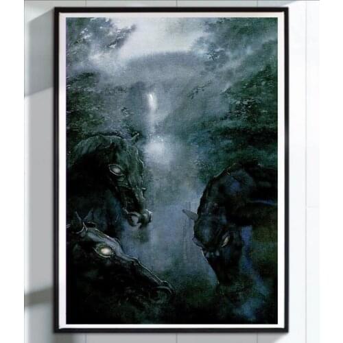 Dark Horse Nazgul Lord of Ring Middle Earth Retro Decorative Poster DIY Wall Canvas Sticker Home Bar Posters Home Decor Gift