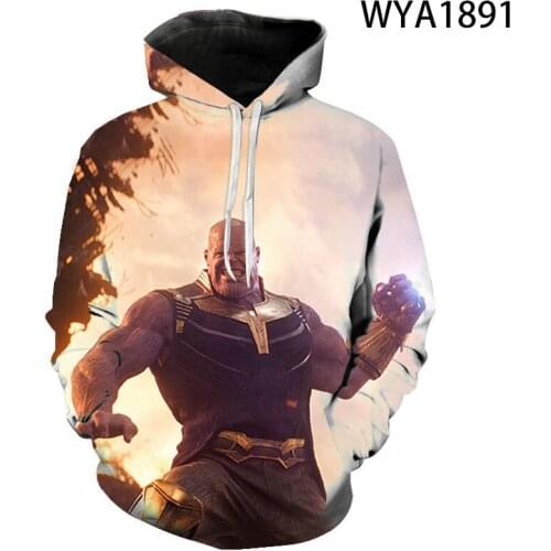 Marvel Movie Thanos 3D Printed Hoodies Men Women Children Pullover Long Sleeve Boy Girl Kids Sweatshirts Streetwear Tops