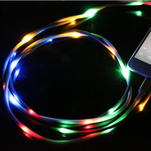 Smart Voice Control Luminous Data Cable type-C Suitable For iPhone Android USB Micro Huawei Xiaomi Samsung Charging Cable