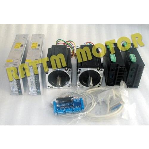 High-quality!! 2Axis Nema34 Stepper Motor 98mm 878oz-in 4A 4 Leads & CW8060 Driver 6A 80V/DC & 5 Axis breakout board CNC kit