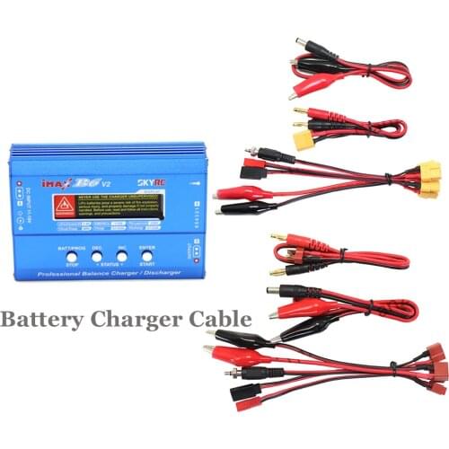 Lipo Battery Charger Cable For 2-6S Lipo T Plug/XT60 Plug/Tamiya Plug With Alligator Clips Compatible With Imax B6 B6AC B8 Toys