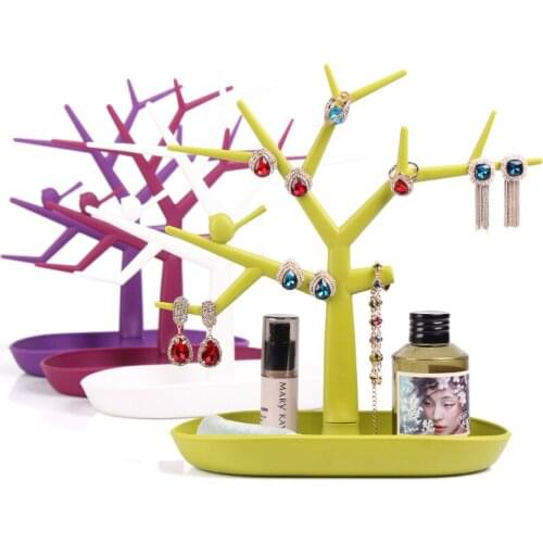 1PC Jewelry Bracelet Necklace Earring Ring Display Stand Organizer Holder Plastic Bird Tree Jewelry Display Storage Rack OK 0086