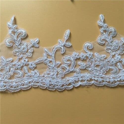 1Yard Refined Luxury Car Bone Lace Trim Wedding Dress Lace Accessories Applique DIY Sewing Supplies