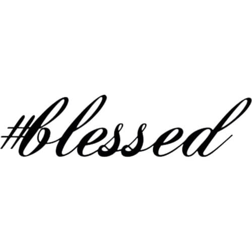 17.8*4.4CM #BLESSED Funny Race Jesus Car Styling Decal Car Body Stickers Vinyl Wordart Car Covers Black/Silver C9-0068
