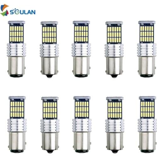 50 pcs led car bulb 4014 45smd 1156 ba15s p21w 1157 bay15d py21/5w canbus led turn signal lamp w21/5w p27/7w brake lights 12V