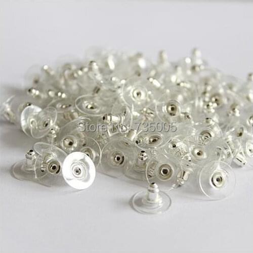 500Pcs/Lot Free shipping! High-quality 11X6MM Silver-plated Earring Back Stoppers Ear Post Nut