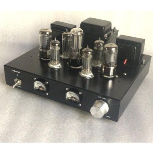 5u4c 6j4p 6p1 HiFi 6P1 Vacuum Tube Integrated Amplifier Stereo Single-ended Class A Headphone Amp Black 6W+6W