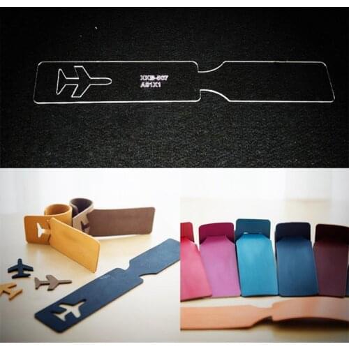 1 pcs Handmamde Airplane Luggage Tag Acrylic Template Leather Pattern DIY Hobby Leathercraft Sewing Pattern Stencils 245x40mm