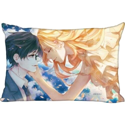 Your Lie in April Anime Rectangle Pillowcase Zipper Wedding Custom Pillow Case 40X60cm,50X75cm(two sides)Pillow Cover #7.20