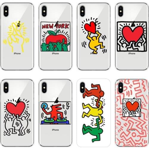 Back Cover For Apple iPhone 6 S 6S 7 8 X XR XS Max Soft Silicone Funny Heart Love Art Phone Case For iPhone 8 7 6S 6 S Plus Case