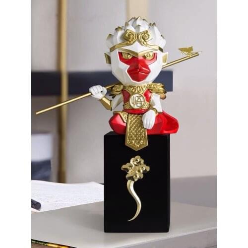 Home Decor resin Sculpture The Monkey King statue Decoration Accessories Living Room Ornament Porch Light Luxury Creative Gift