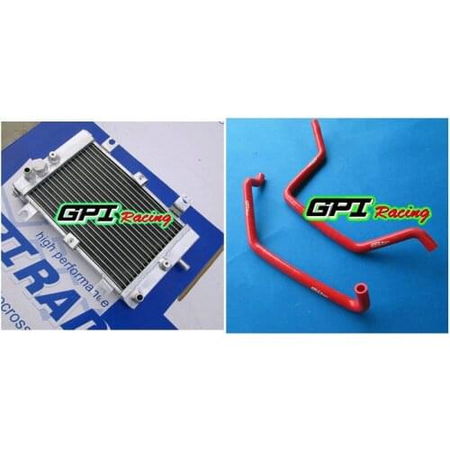 GPI aluminum racing Radiator + red hose for Can-Am CAN AM DS250 DS 250 2006 2007 2008 2009 2010 2011 2012 06 07 08 09 10 11 12